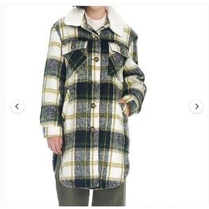 Koolaburra UGG Women's Faux-Wool Plaid Shacket Heavy Long Coat Jacket Size XXL